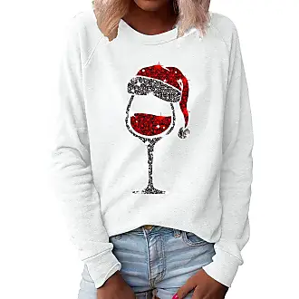Ugly Christams Sweatshirt Red Wine Glass Santa Hat Graphic