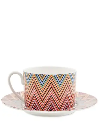 Missoni Home set of six zigzag-print tea cup set - Pink