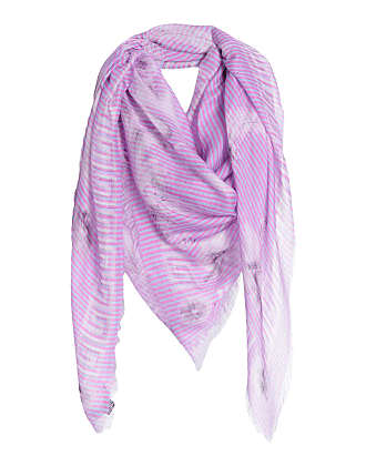 Versace Greek Key monogram-print Scarf - Pink