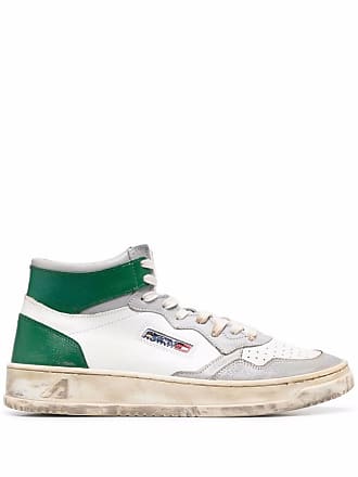 Autry distressed-effect high-top sneakers - men - Fabric/Rubber/Calf Leather - 40 - White