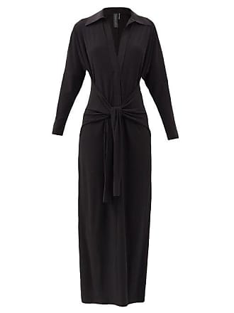 Norma Kamali Tie-front Stretch-jersey Maxi Dress - Womens - Black