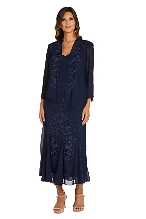 R&M Richards Womens Long Beaded Sheer Wrap Gown – Mother of the