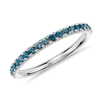 Blue Nile Riviera Pave Blue Topaz Ring in 14k White Gold (1.5mm)