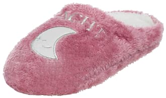 Brandsseller Women's Knitted Lined Slippers with Circular Sole Pink Size 6 UK