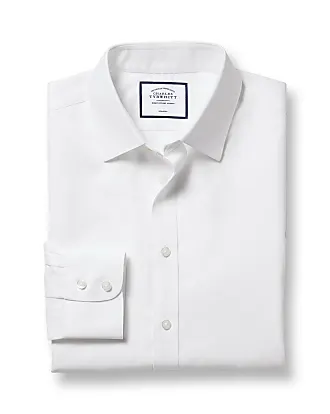 Tailored Fit White Pleated Dress Shirt