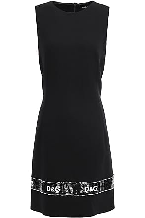 Dolce & Gabbana Dolce & Gabbana Woman Sequin-embellished Wool-blend Crepe Mini Dress Black Size 38