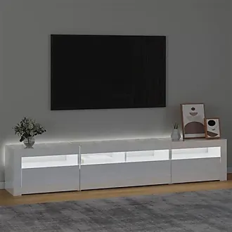 Meuble Tv Avec Lumières Led Blanc 140x35x40 Cm Vidaxl