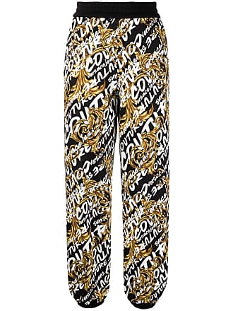 Versace Jeans Couture logo-print track pants - women - Cotton - L - Black