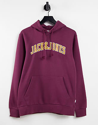 Jack & Jones Core Hoodie Mens Chest Print Logo Hooded Sweater Jumper jcomario 