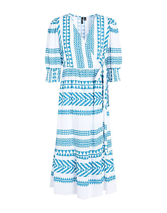 Mode Robes Robes courtes Vero Moda Robe courte bleu-blanc motif ray\u00e9 style d\u00e9contract\u00e9 