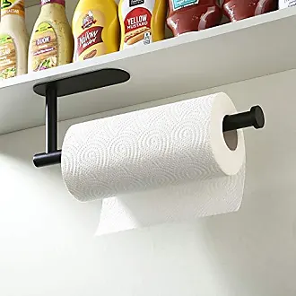 Paper Towel Holder Wall Mount, Under Cabinet Paper Towel Holder, Adhesive  Kitchen Towel Holder, Black (B-33 cm)