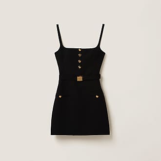 Miu Miu Bow-embellished Cady Mini Dress in Black