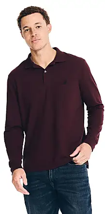 Nautica Men Classic Fit Long Sleeve Logo Polo Pique T-Shirt (S