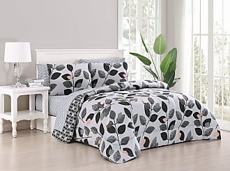 Geneva Home Fashion Kenna Bed in a Bag, Queen, Black/Grey