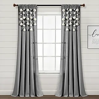 Linen Button Window Curtain Panels Single Linen 40X63