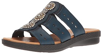 Easy Street womens Nori Flat Sandal, Navy, 8.5 Wide US