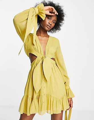 asos mustard yellow dress