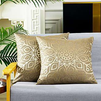 CalITime Pillow Cases Shells Cushion Covers Jacquard Florals Decorative 18 x 18" 