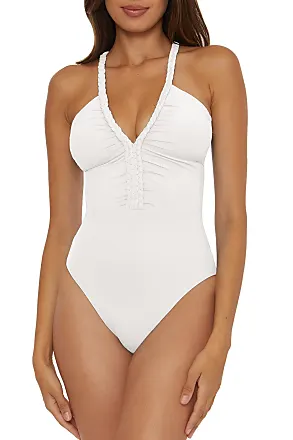 ZAFUL Swim Suit One Piece Swim Bathing Suit White Red Cherry Small  Adjustable
