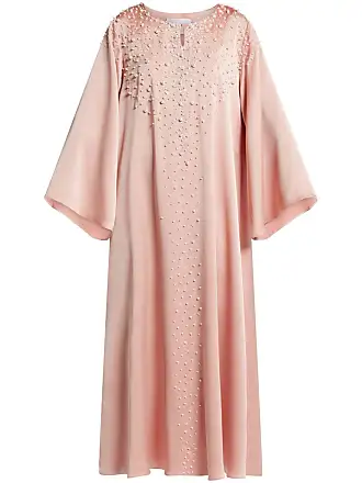 SHATHA ESSA ring-embellished cape dress - Neutrals