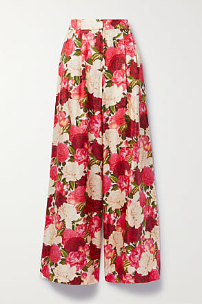 Ginger floral-print silk wide-leg pants