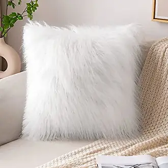 MIULEE Pack of 2 Decorative New Luxury Series Style Cream White Faux Fur  Throw Pillow Covers Super Soft Wool Pillow Cases Cushion Covers for  Christmas