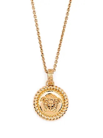 Gold Medusa-pendant enamelled-pendant necklace, Versace