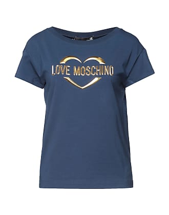 3% di sconto T-Shirt Con CuoriLove Moschino in Cotone di colore Blu Donna T-shirt e top da T-shirt e top Love Moschino 
