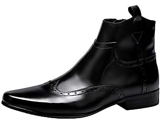 Nouveau Homme en cuir véritable Bottines chaussures bout pointu et Business formelle Parti Zip