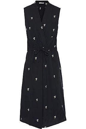 Vince Vince. Woman Embroidered Cotton-voile Midi Dress Black Size M