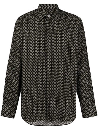 Tom Ford floral-print long-sleeve shirt - men - Cotton/Cupro - 39 - Black