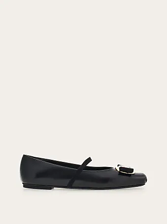 FERRAGAMO Annie bow-embellished suede ballet flats