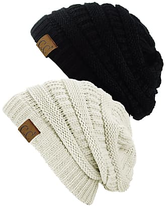 True Religion Womens Beanie Hat and Scarf Set, Winter Cuffed Knit Cap with Pom and Stadium Style Scarf