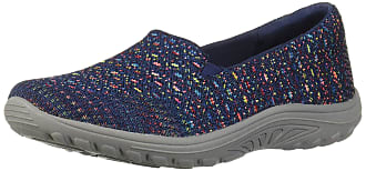 Skechers Womens Reggae Fest-Wicker-Engineered Knit Twin Gore Slip On (Willows) Loafer Flat, Navy, 5.5 M US