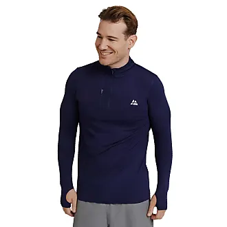 DANISH ENDURANCE Maglia Termica Uomo in Lana Merino, Manica Lunga, per Sci,  Trekking, Escursionismo, Blu Scuro, S : : Moda