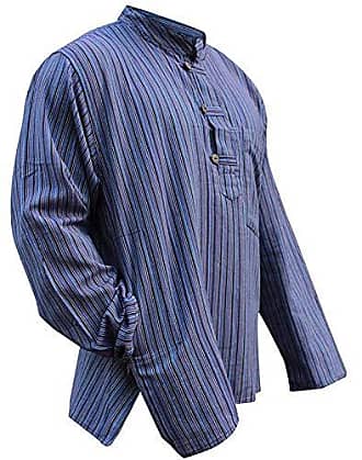 shopoholic fashion à capuche délavé patchwork bloqué grand-père HIPPIE chemise