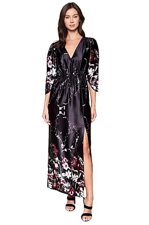 montecito black print maxi dress