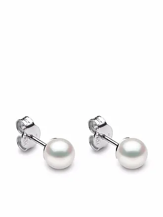 Yoko London 18kt white gold Eclipse Akoya pearl and diamond hoop earrings - Silver