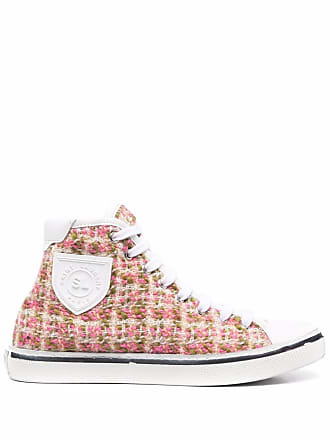 Saint Laurent Bedford tweed high-top sneakers - women - Wool/Fabric/Rubber/Calf LeatherCalf Leather - 37.5 - Pink