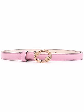 Versace Virtus Crystal Leather Belt - Pink