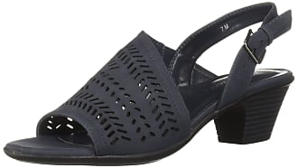 Easy Street Womens Goldie Dress Casual Sandal with Cutouts Heeled, Navy, 6.5 2W US