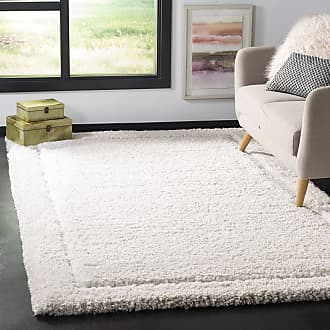 Safavieh Glamour Shag Collection 8 x 10 Ivory GLS101A Handmade Solid 1.5-inch Thick Area Rug