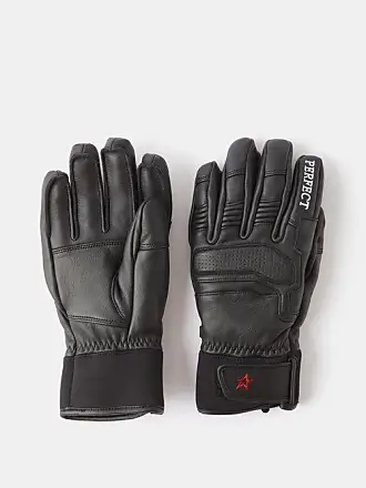 PERFECT MOMENT Embroidered padded leather ski gloves