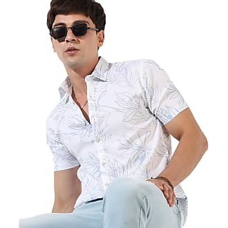 CAMPUS SUTRA Men Printed Casual White, Blue Shirt - Buy CAMPUS