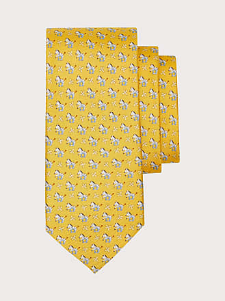 Schmale TigerTie Seidenkrawatte gelb blassgelb silber gepunktet Krawatte Seide 