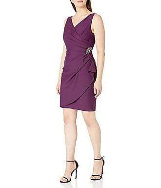 Alex Evenings Short Slimming Dress with Side Ruched Skirt