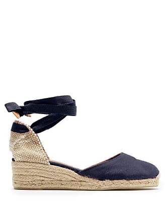 Castaner Carina 30 Canvas & Jute Espadrille Wedges - Womens - Navy