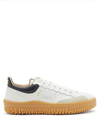 womens navy leather trainers