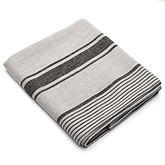 Black Striped Linen Towels Set Provence - LinenMe