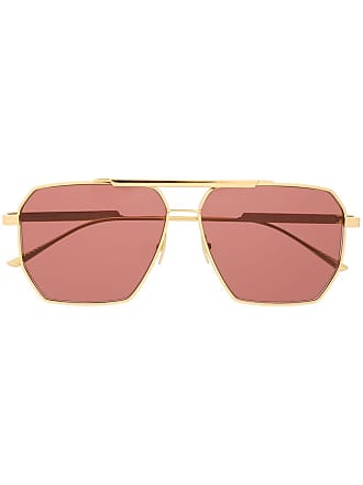 Bottega Veneta - Metal Aviator Sunglasses - Ruthenium Green